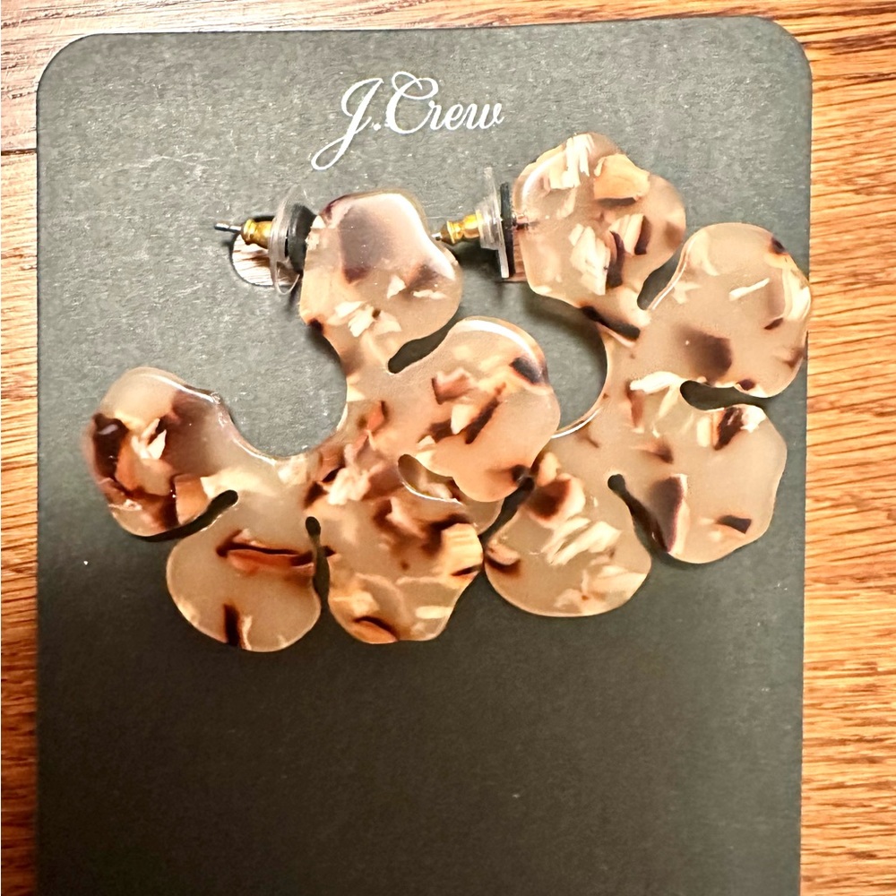 J. Crew Tortoise Hoop Earrings, New